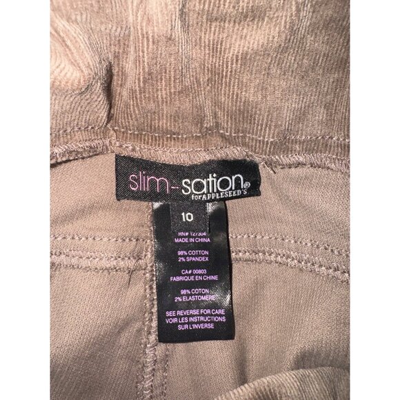 NEW! Slim-Sation by Appleseed's Women Relaxed Leg Brown Mocha Corduroy Pants- 10 - Picture 3 of 5